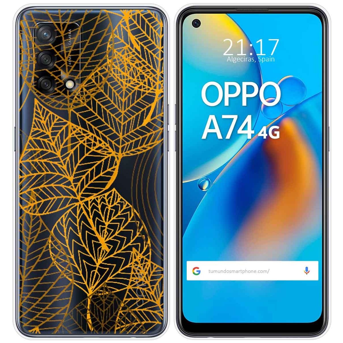 Funda Gel Transparente para Oppo A74 4G diseño Hojas Dibujos