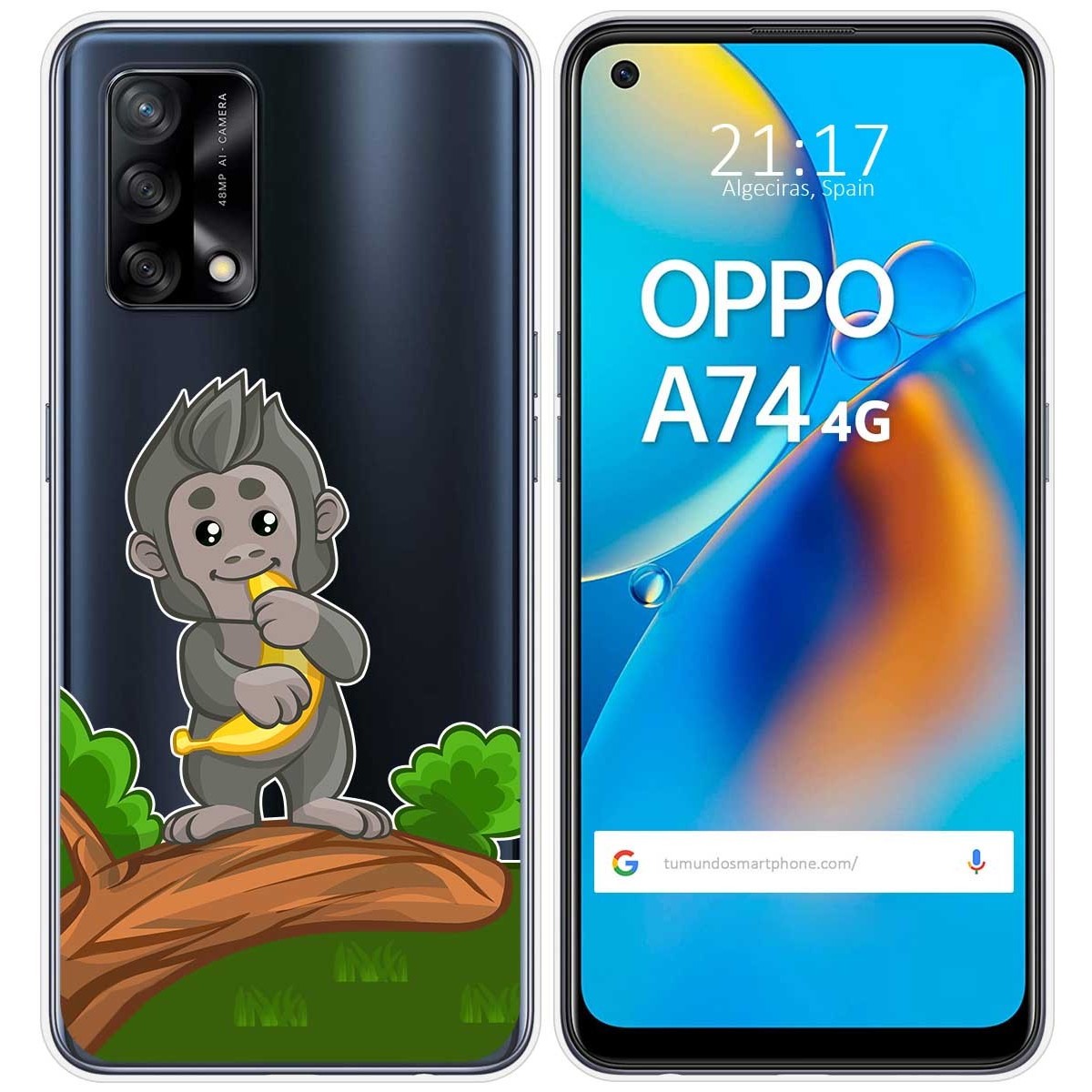Funda Gel Transparente para Oppo A74 4G diseño Mono Dibujos