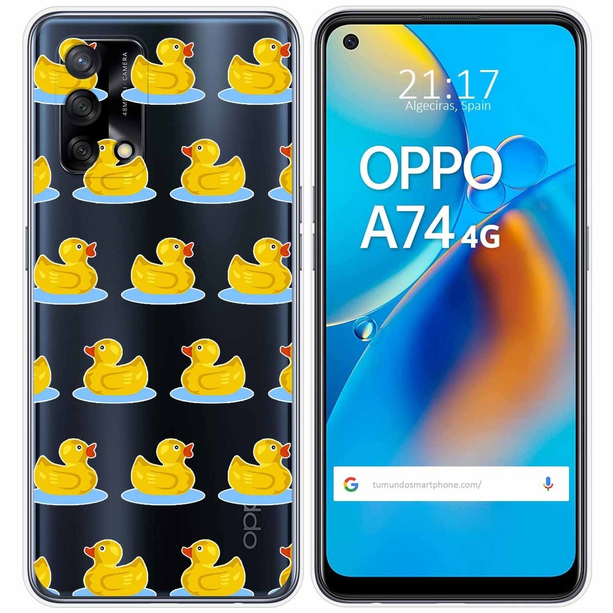 Funda Gel Transparente para Oppo A74 4G diseño Pato Dibujos