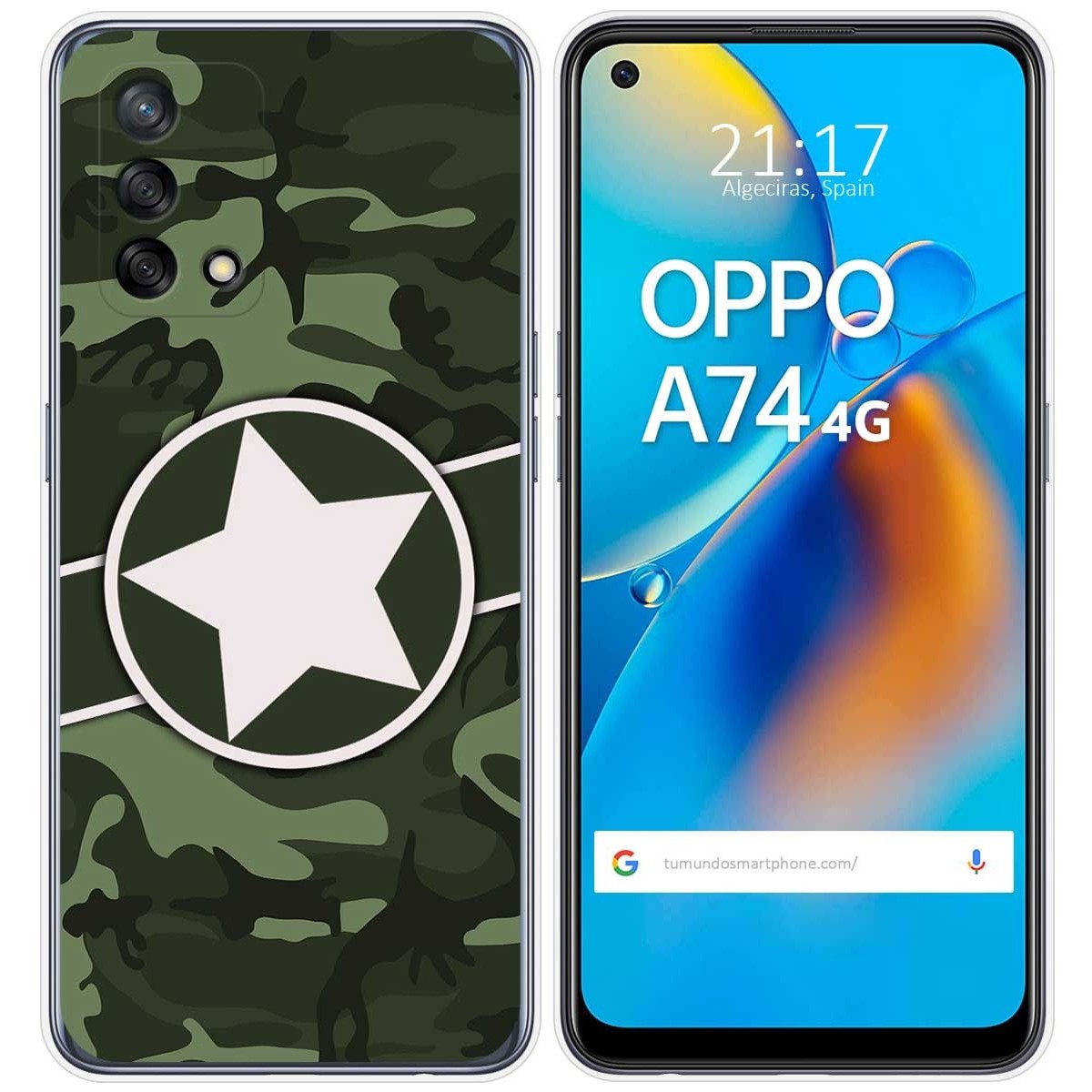 Funda Gel Tpu para Oppo A74 4G diseño Camuflaje 01 Dibujos