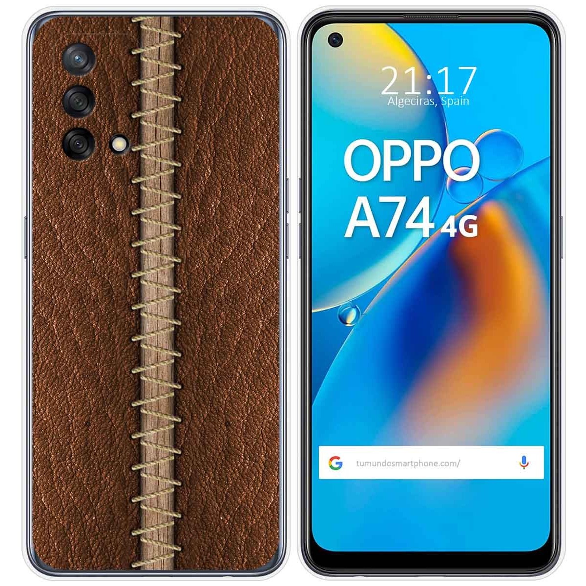 Funda Gel Tpu para Oppo A74 4G diseño Cuero 01 Dibujos