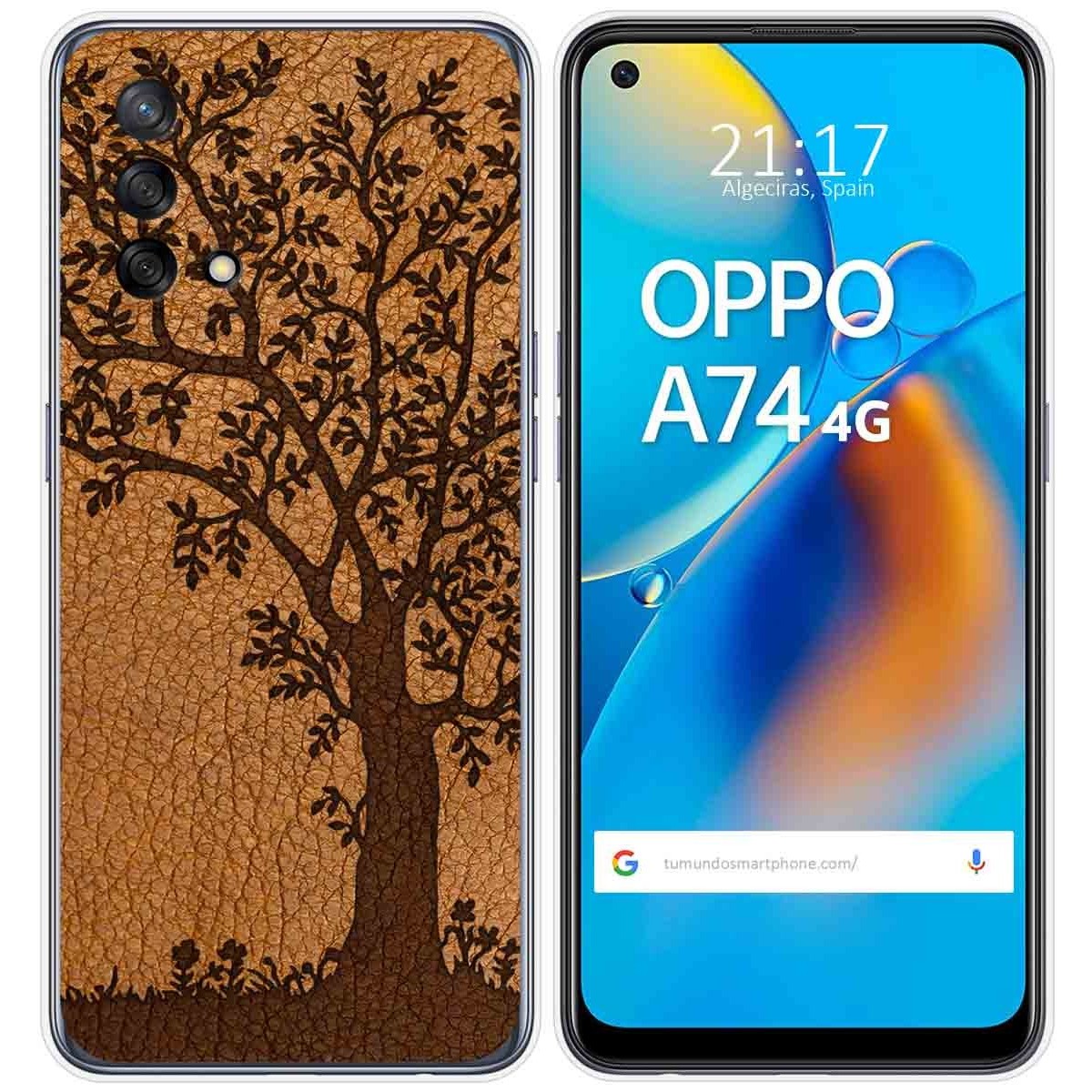 Funda Gel Tpu para Oppo A74 4G diseño Cuero 03 Dibujos