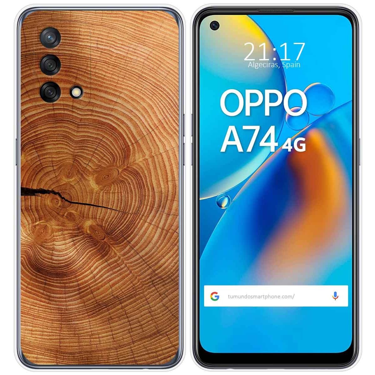 Funda Gel Tpu para Oppo A74 4G diseño Madera 04 Dibujos