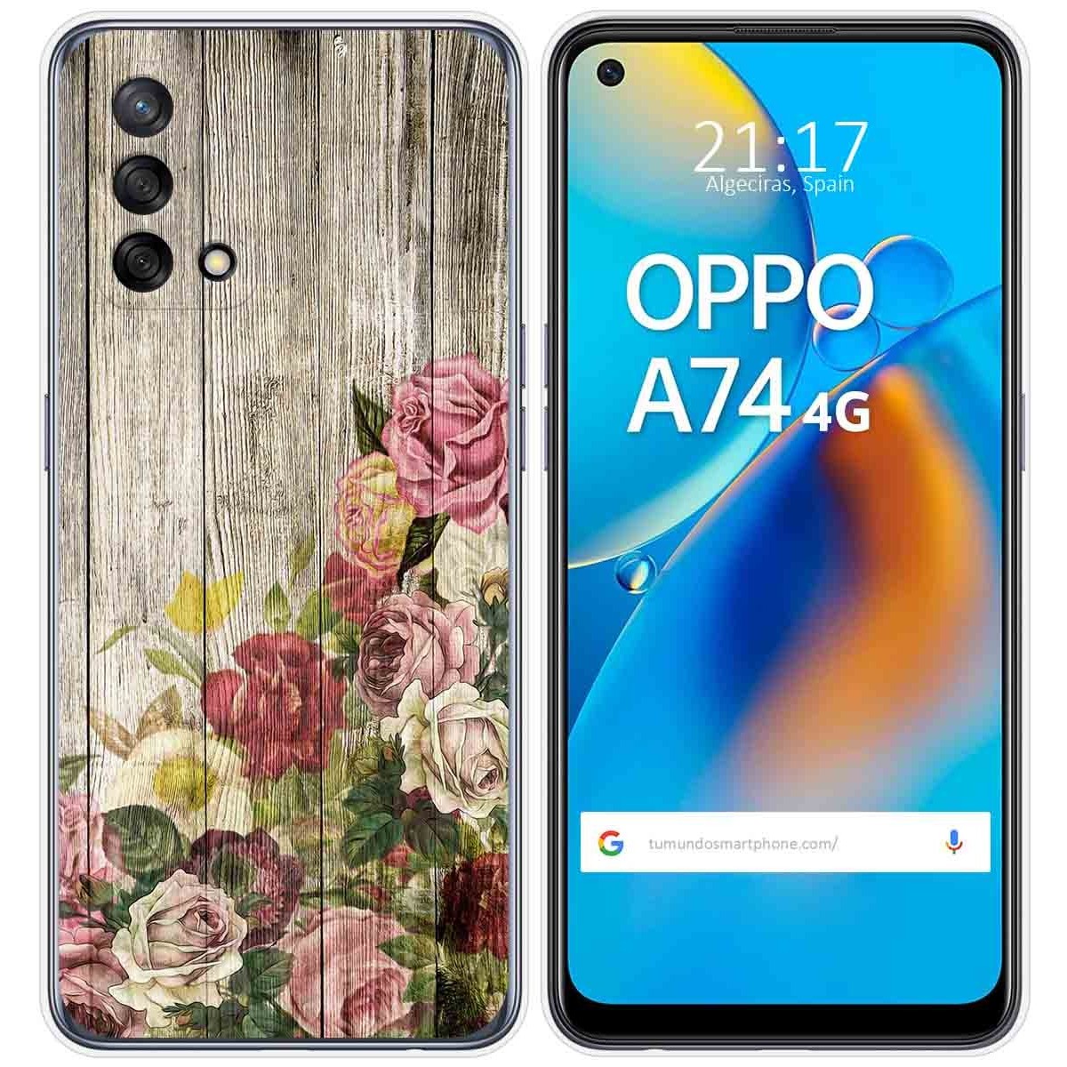 Funda Gel Tpu para Oppo A74 4G diseño Madera 08 Dibujos
