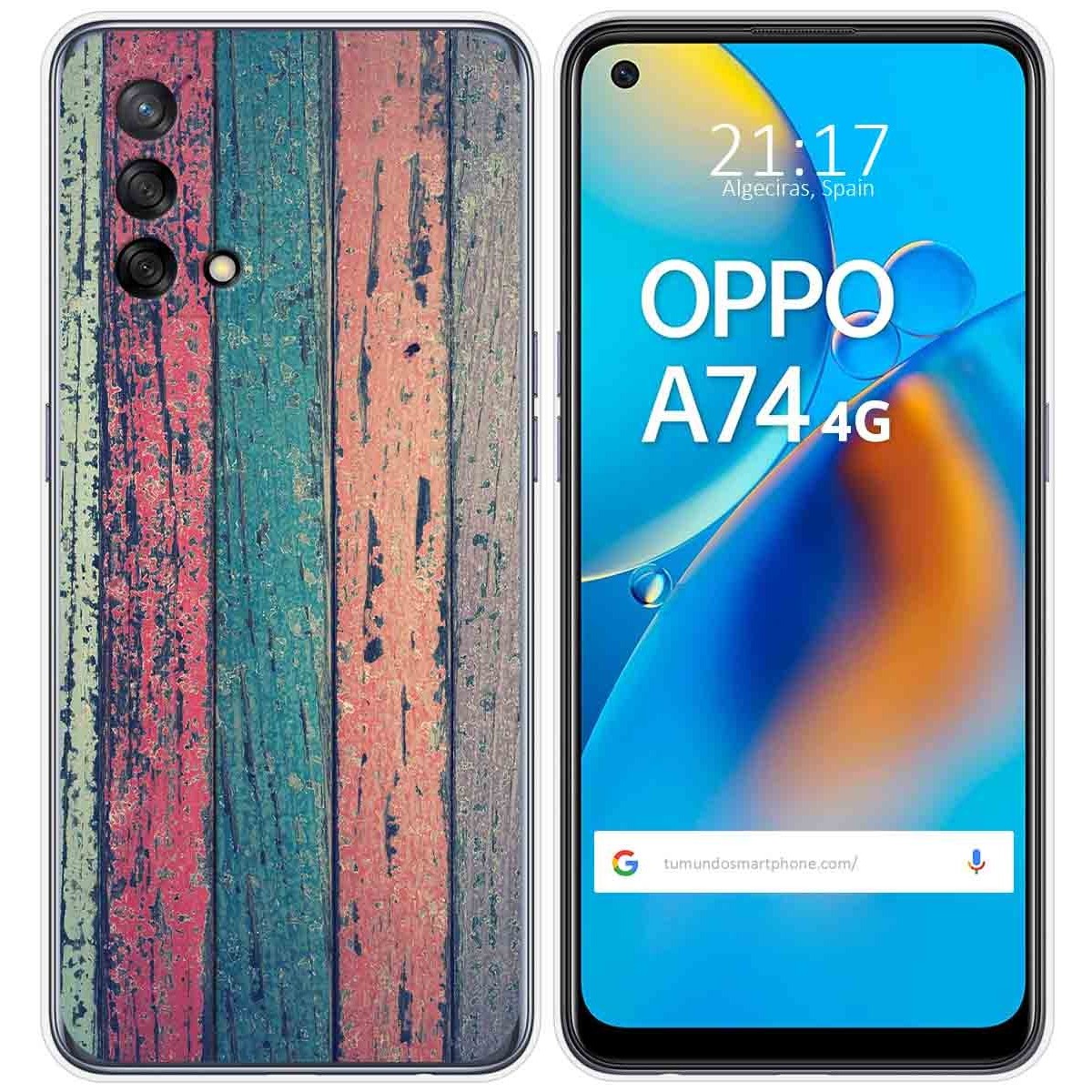 Funda Gel Tpu para Oppo A74 4G diseño Madera 10 Dibujos