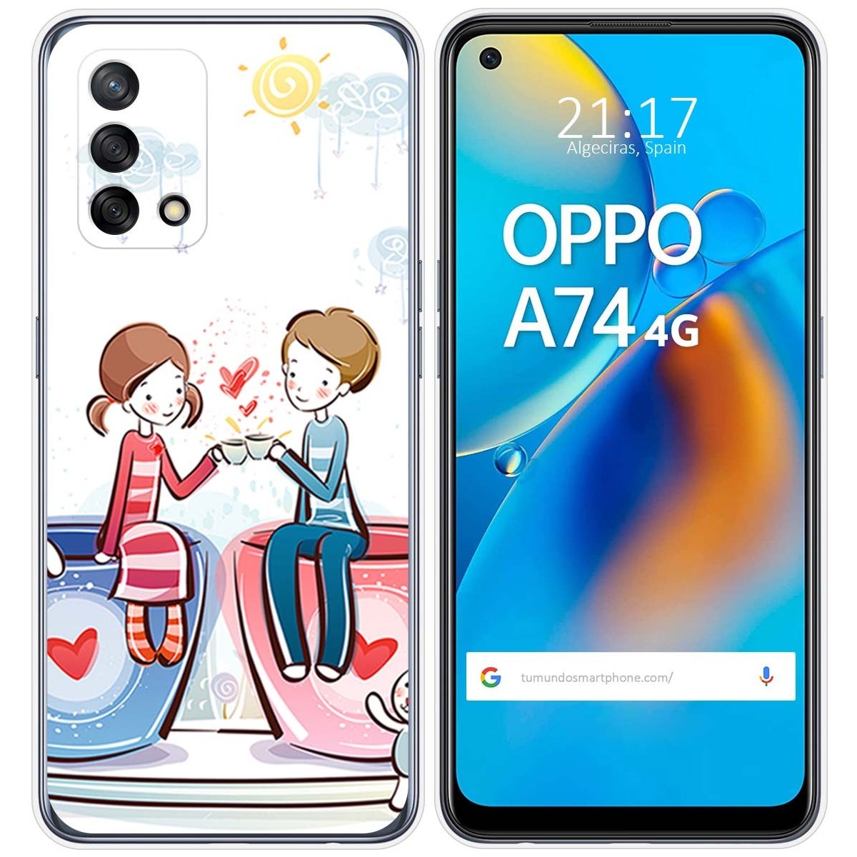 Funda Gel Tpu para Oppo A74 4G diseño Café Dibujos