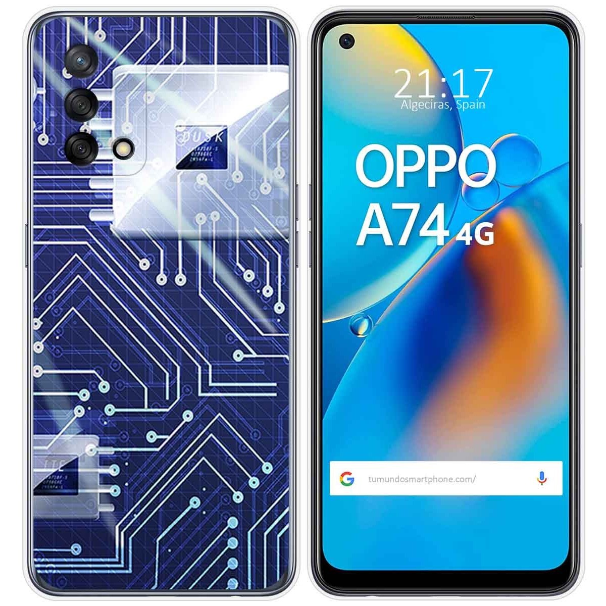Funda Gel Tpu para Oppo A74 4G diseño Circuito Dibujos