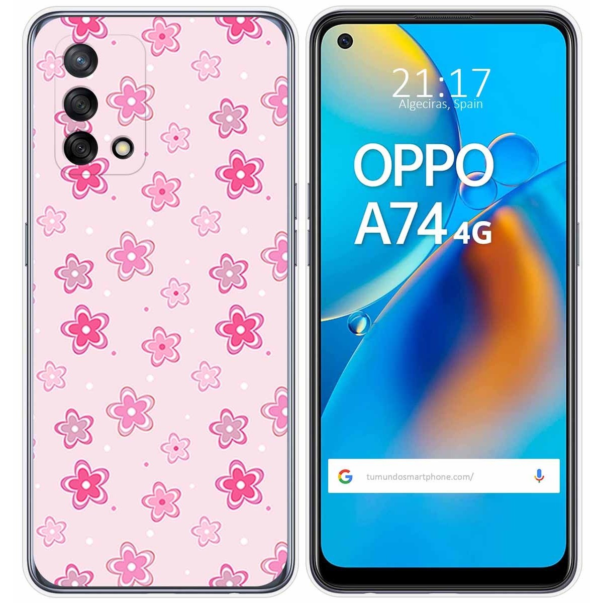 Funda Gel Tpu para Oppo A74 4G diseño Flores Dibujos