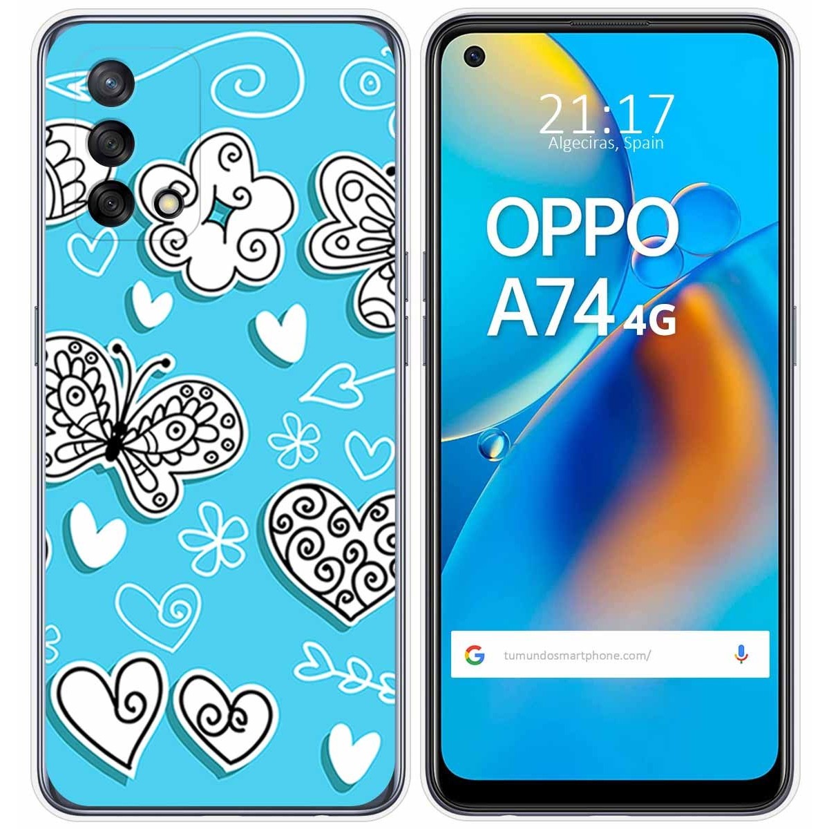 Funda Gel Tpu para Oppo A74 4G diseño Mariposas Dibujos