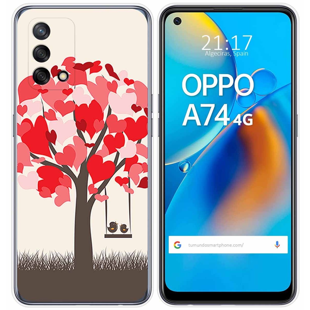 Funda Gel Tpu para Oppo A74 4G diseño Pajaritos Dibujos