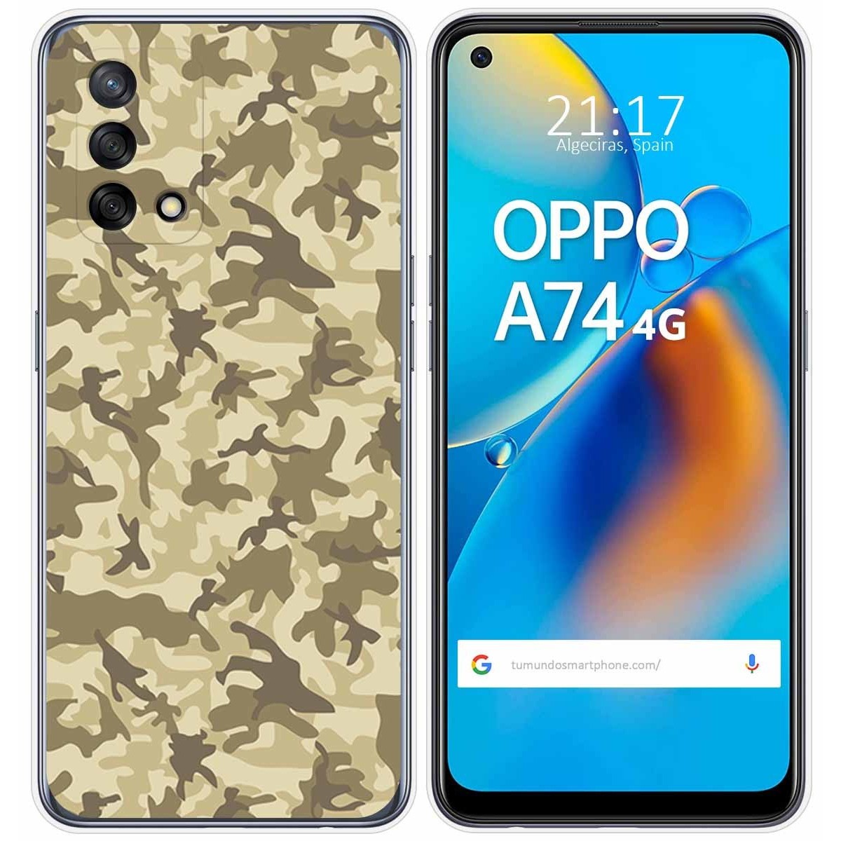 Funda Gel Tpu para Oppo A74 4G diseño Sand Camuflaje Dibujos