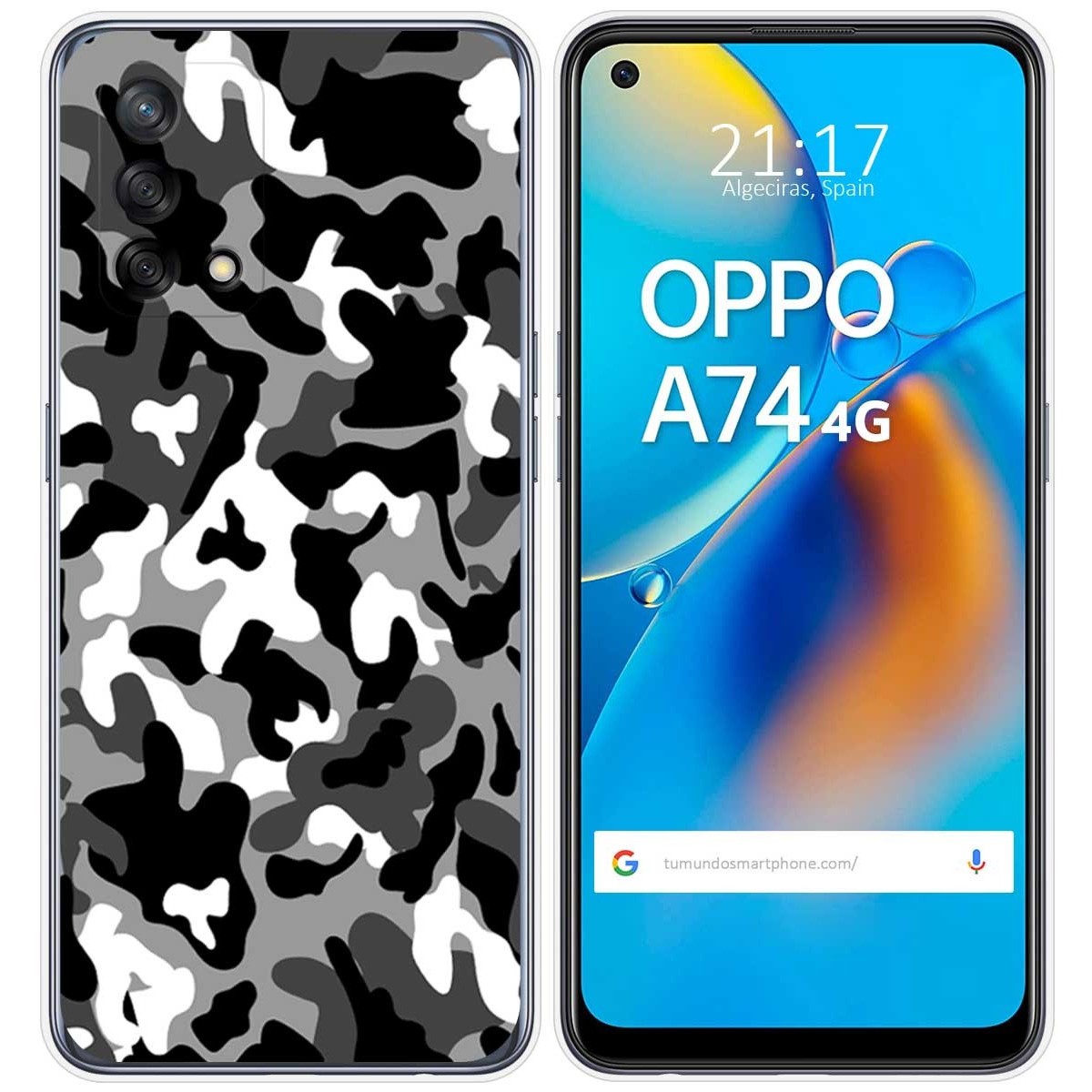 Funda Gel Tpu para Oppo A74 4G diseño Snow Camuflaje Dibujos