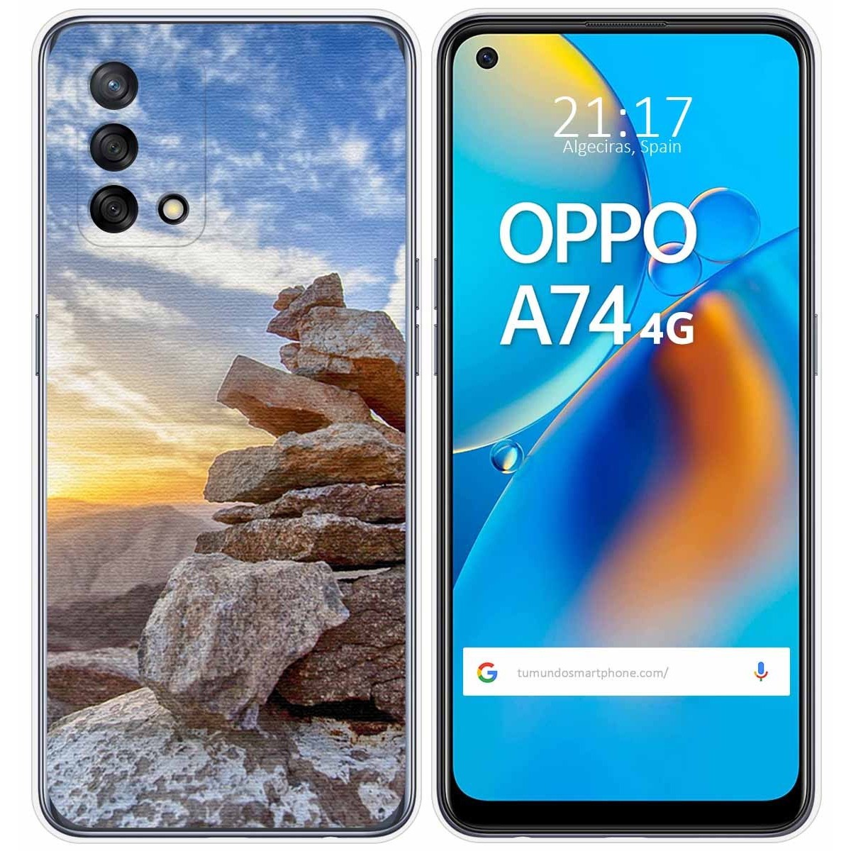 Funda Gel Tpu para Oppo A74 4G diseño Sunset Dibujos