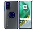 Funda Mate con Borde Azul y Anillo Giratorio 360 para Xiaomi Mi 10T 5G / MI 10T Pro 5G