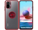 Funda Mate con Borde Roja y Anillo Giratorio 360 para Xiaomi Redmi Note 10 / 10S