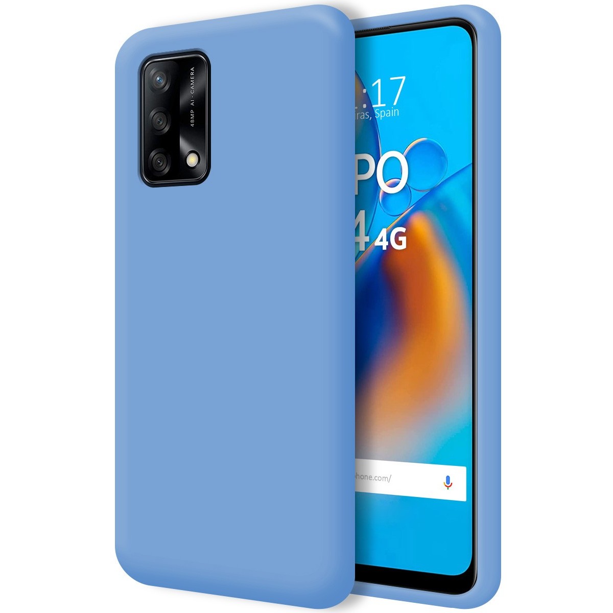Funda Silicona Líquida Ultra Suave para Oppo A74 4G color Azul