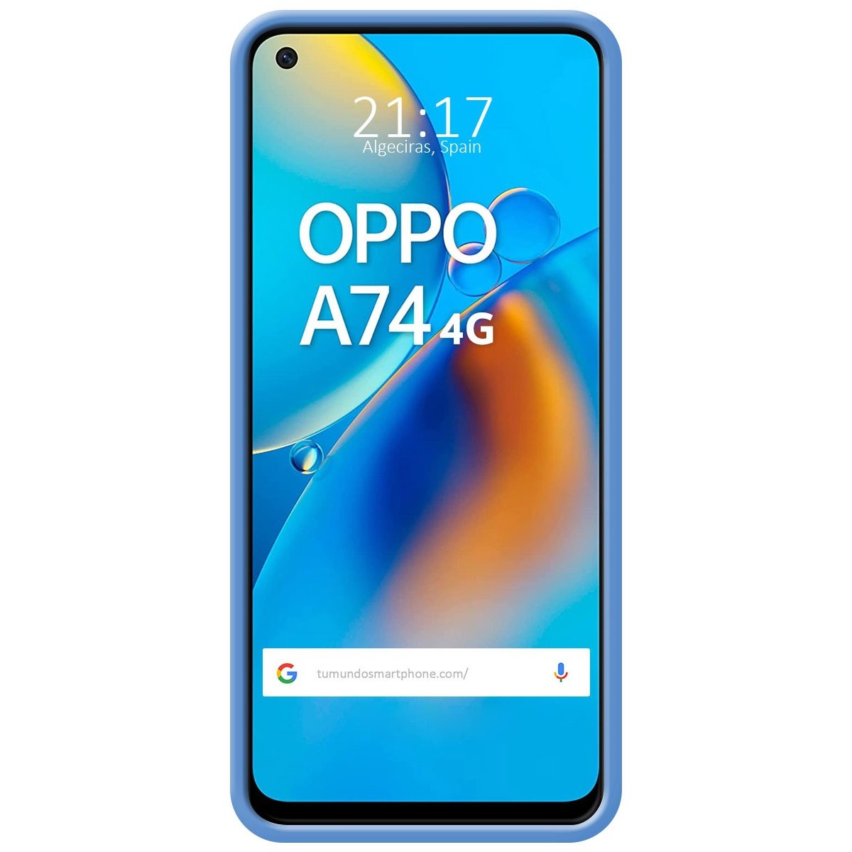 Funda Silicona Líquida Ultra Suave para Oppo A74 4G color Azul