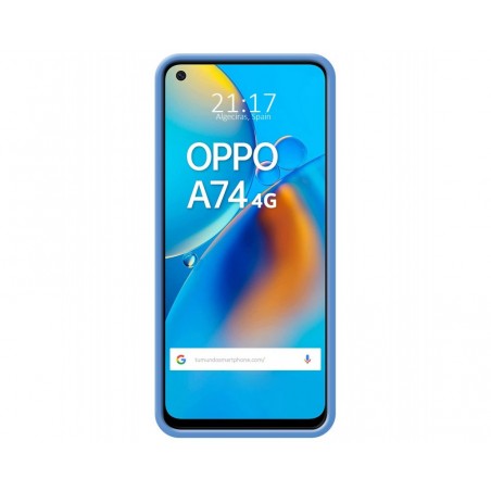 Funda Silicona Líquida Ultra Suave para Oppo A74 4G color Azul