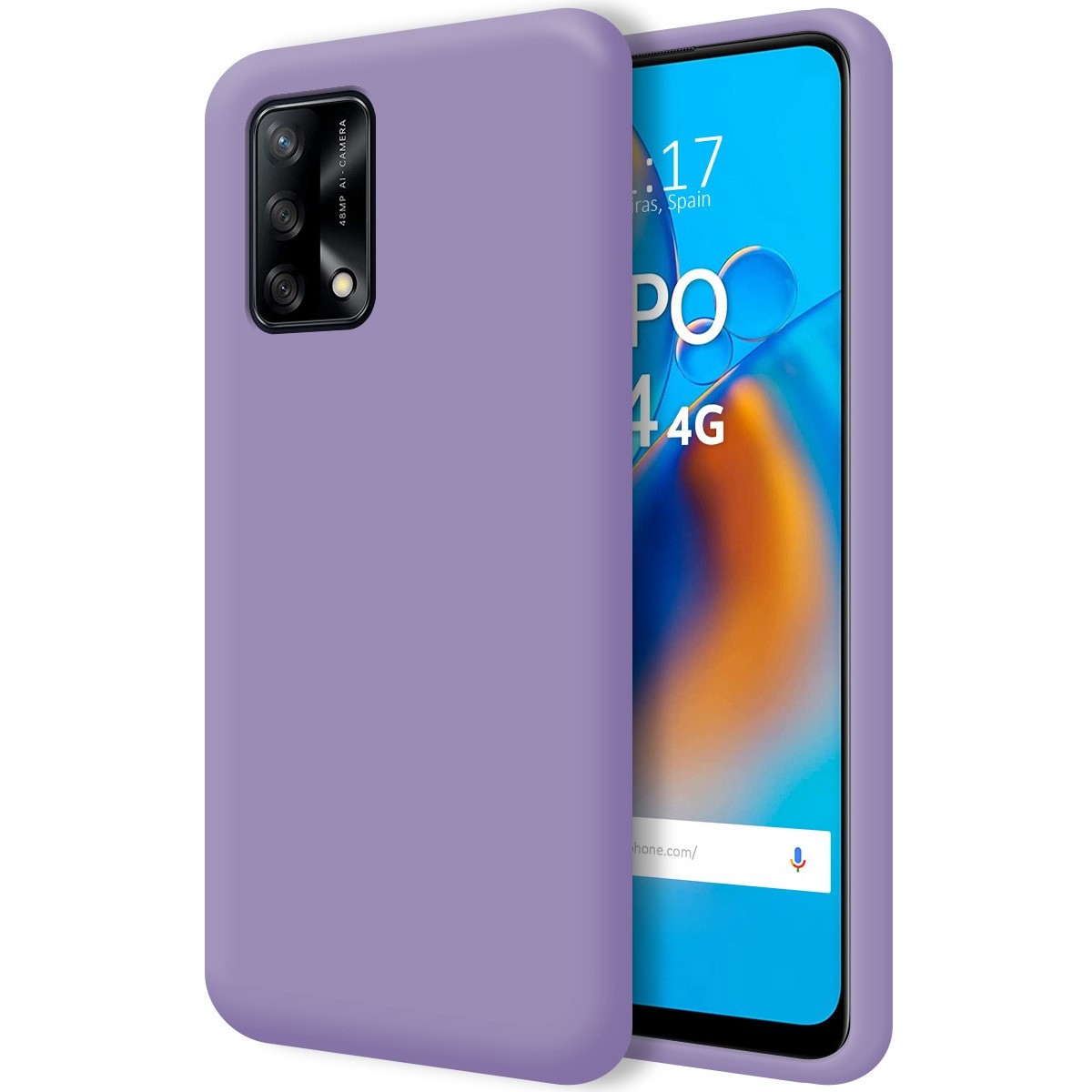 Funda Silicona Líquida Ultra Suave para Oppo A74 4G color Morada