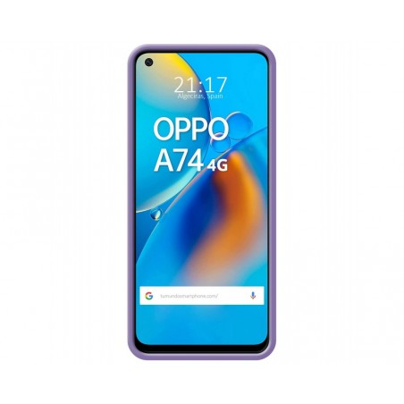 Funda Silicona Líquida Ultra Suave para Oppo A74 4G color Morada