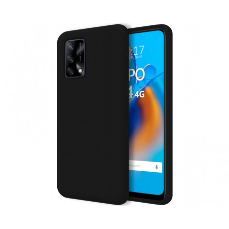 Funda Silicona Líquida Ultra Suave para Oppo A74 4G color Negra