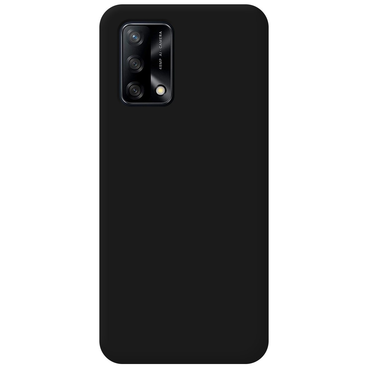 Funda Silicona Líquida Ultra Suave para Oppo A74 4G color Negra