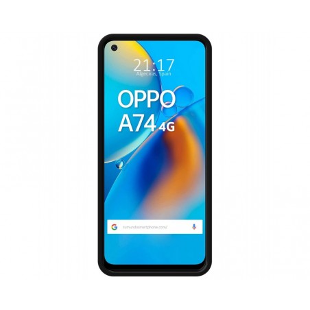 Funda Silicona Líquida Ultra Suave para Oppo A74 4G color Negra