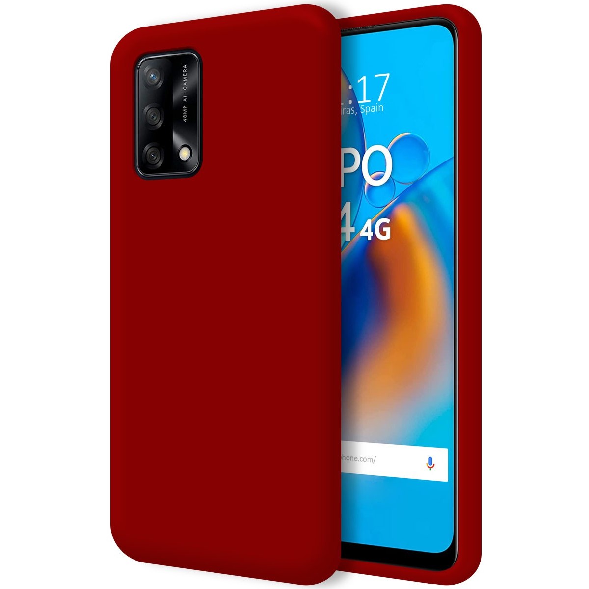 Funda Silicona Líquida Ultra Suave para Oppo A74 4G color Roja