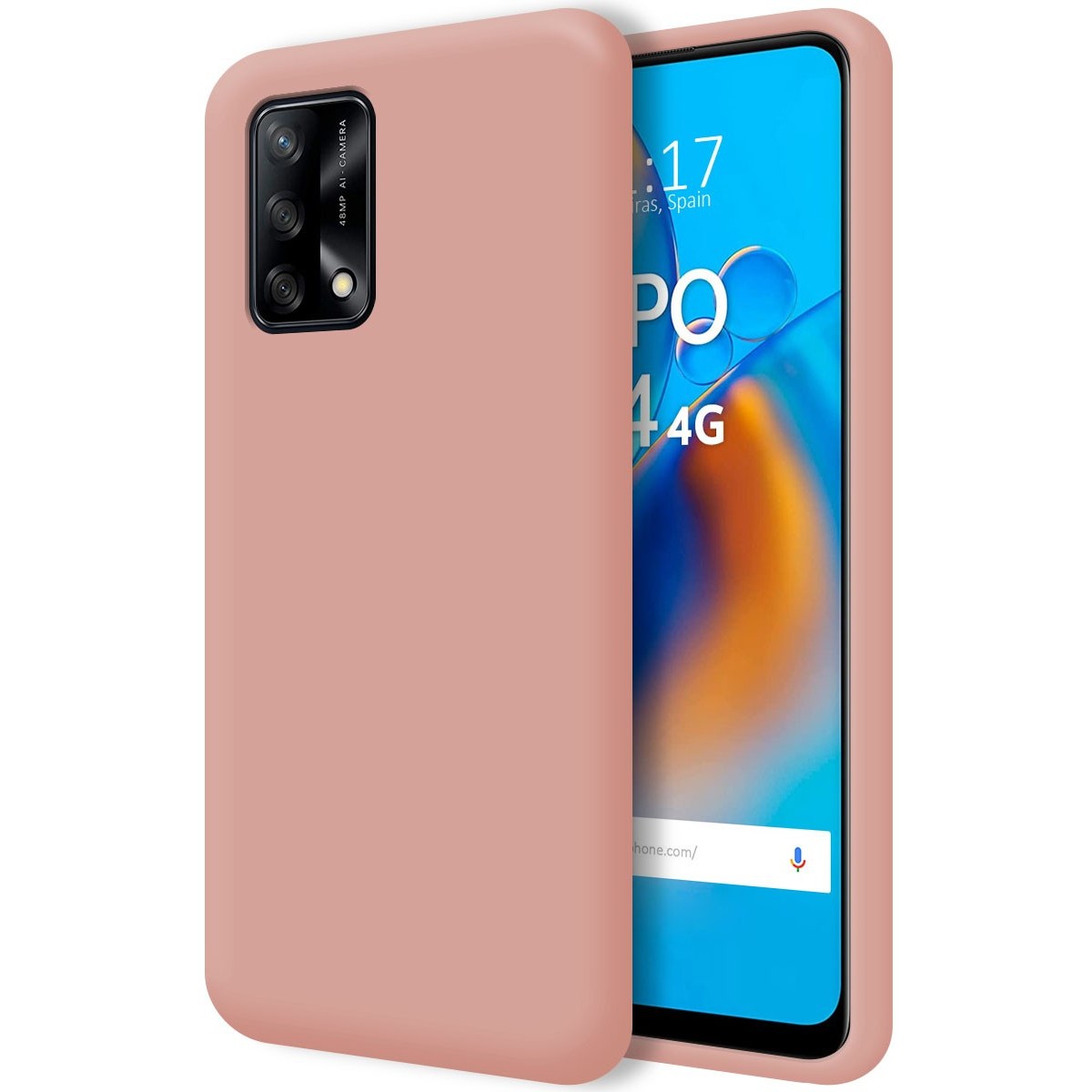 Funda Silicona Líquida Ultra Suave para Oppo A74 4G color Rosa