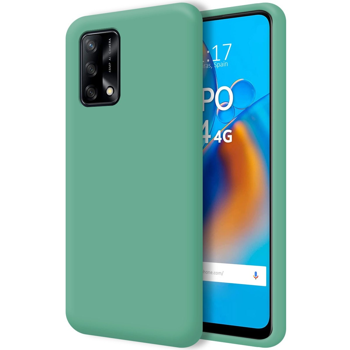 Funda Silicona Líquida Ultra Suave para Oppo A74 4G color Verde