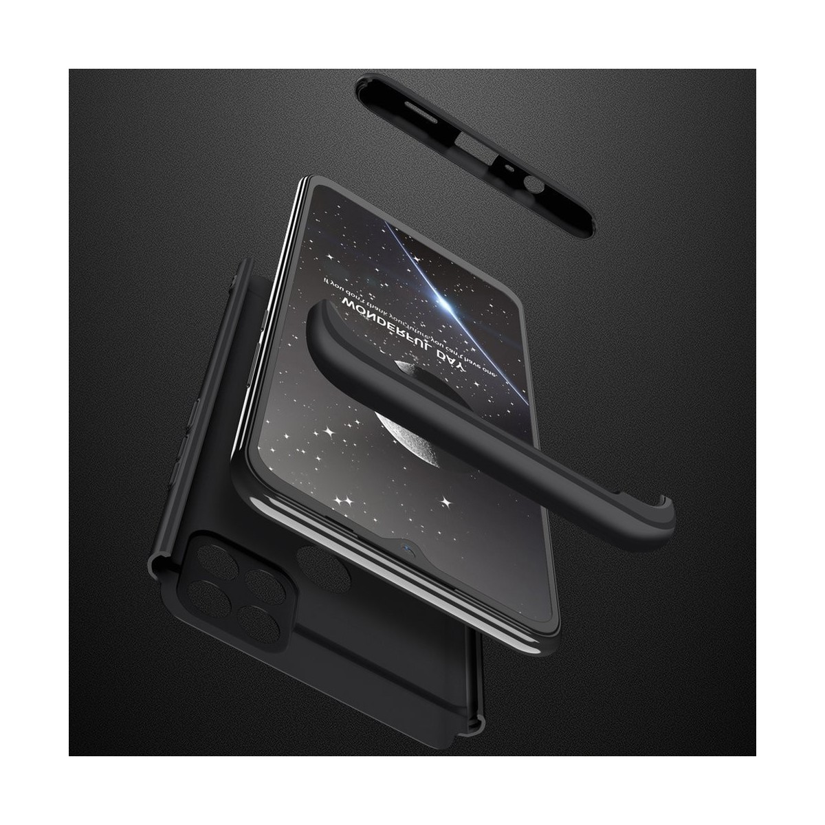 Funda Carcasa GKK 360 para Oppo A15 color Negra