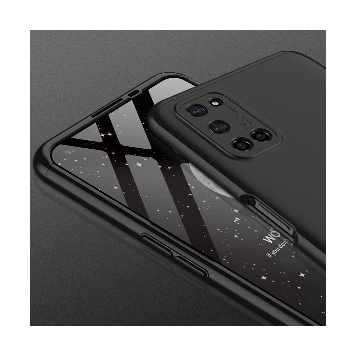 Funda Carcasa GKK 360 para Oppo A52 / A72 color Negra