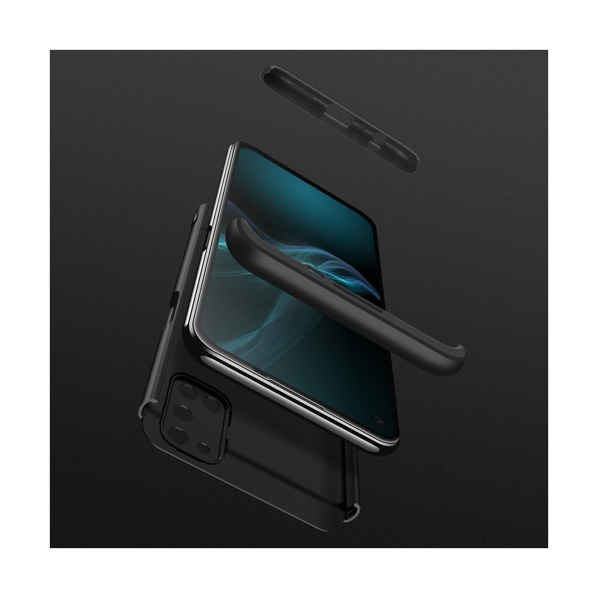 Funda Carcasa GKK 360 para Oppo A52 / A72 color Negra