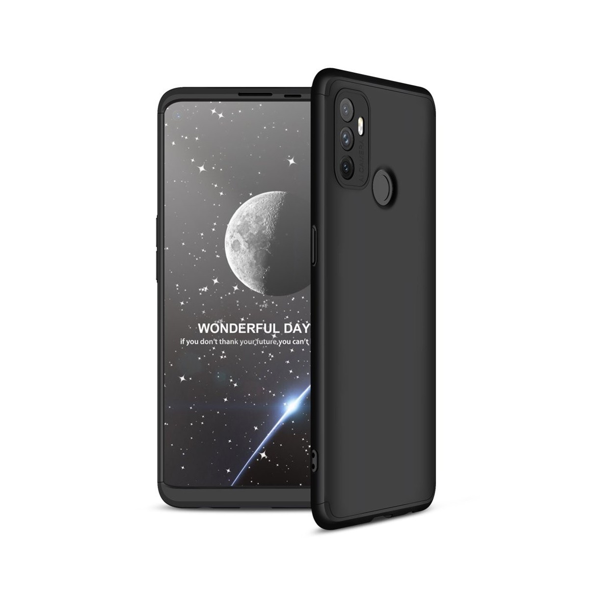 Funda Carcasa GKK 360 para Oppo A53 / A53s color Negra