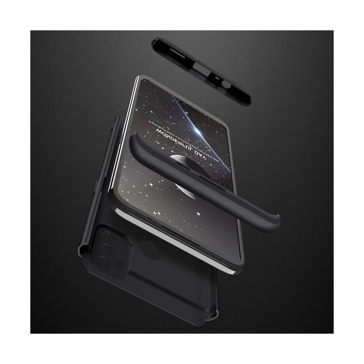 Funda Carcasa GKK 360 para Oppo A53 / A53s color Negra