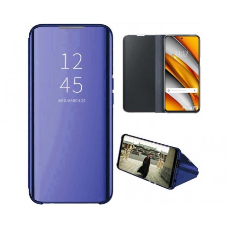 Funda Flip Cover Clear View para Xiaomi POCO F3 5G / Mi 11i 5G color Azul