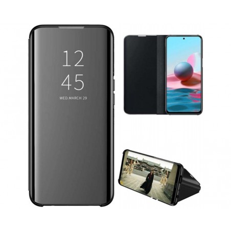 Funda Flip Cover Clear View para Xiaomi Redmi Note 10 / 10S color Negra