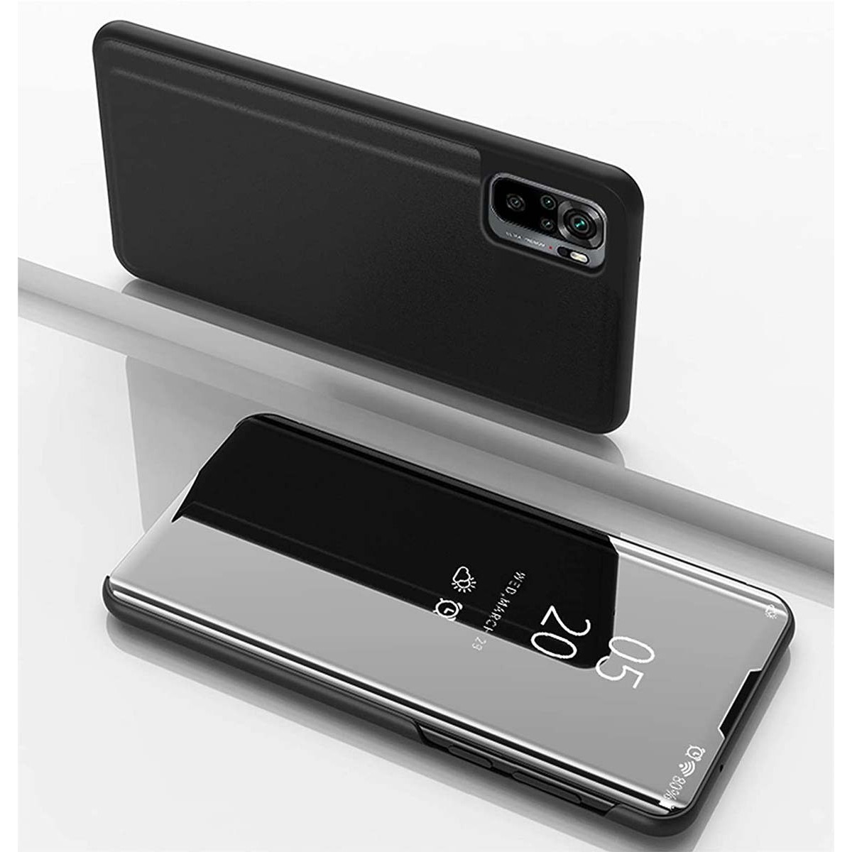 Funda Flip Cover Clear View para Xiaomi Redmi Note 10 / 10S color Negra