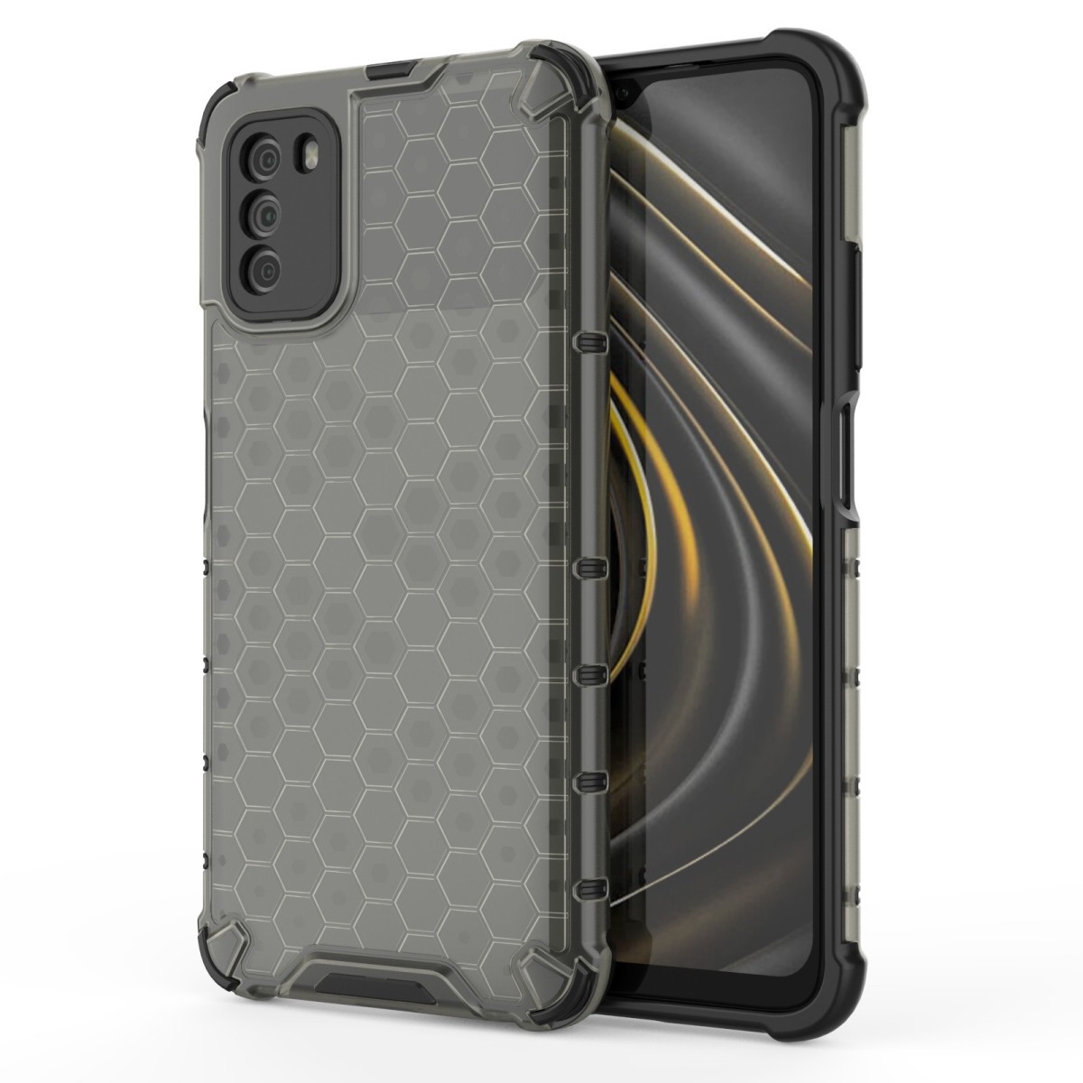 Funda Tipo Honeycomb Armor (Pc+Tpu) Transparente para Xiaomi POCO M3