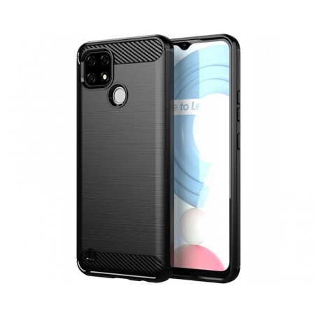 Funda Gel Tpu Tipo Carbon Negra para Realme C21