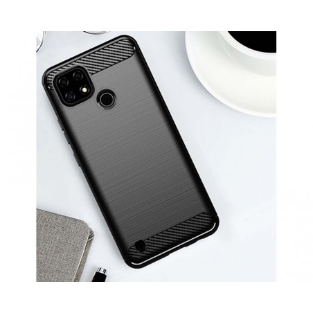 Funda Gel Tpu Tipo Carbon Negra para Realme C21