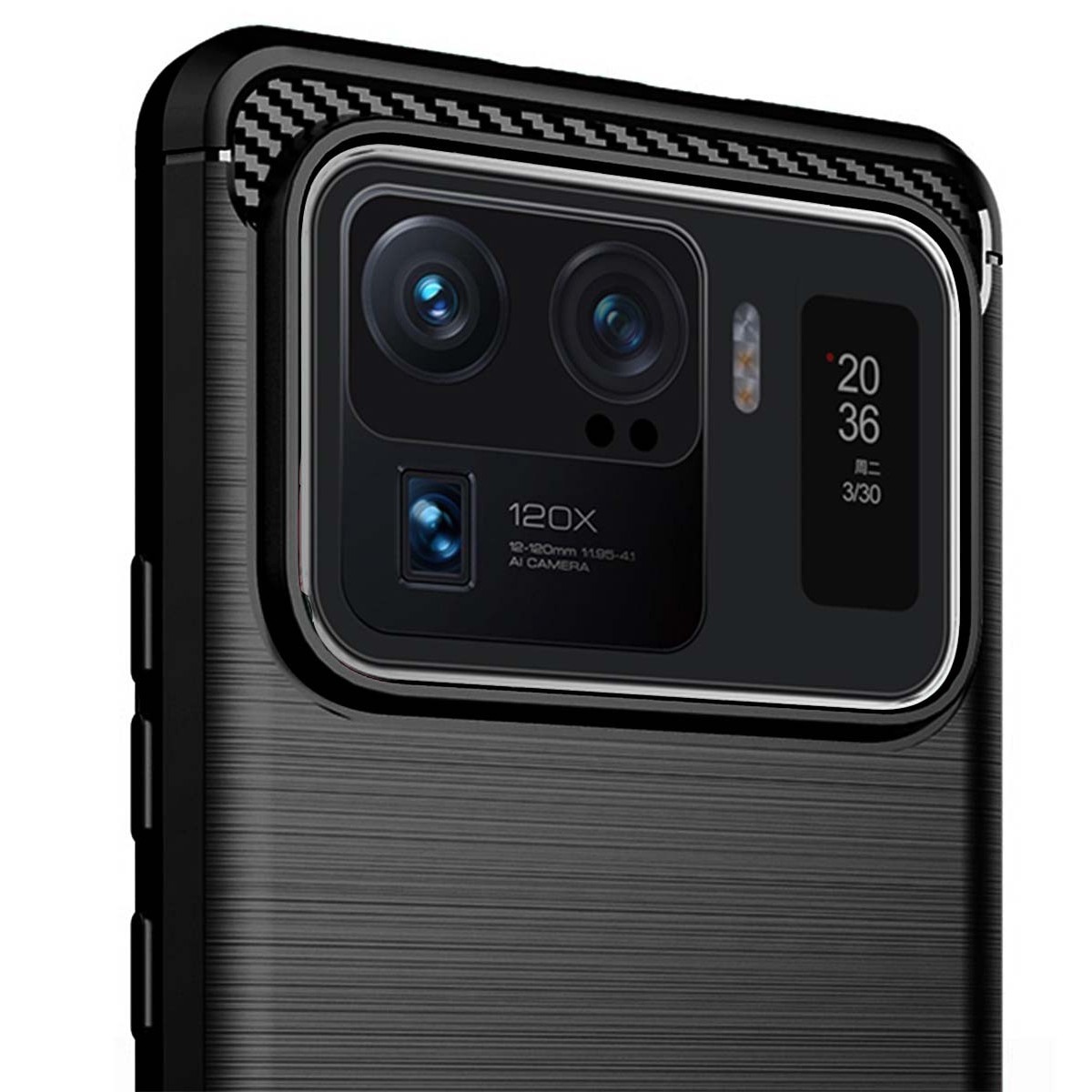 Funda Gel Tpu Tipo Carbon Negra para Xiaomi Mi 11 Ultra 5G