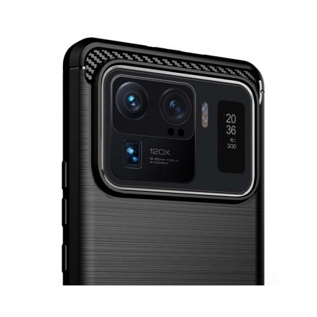 Funda Gel Tpu Tipo Carbon Negra para Xiaomi Mi 11 Ultra 5G