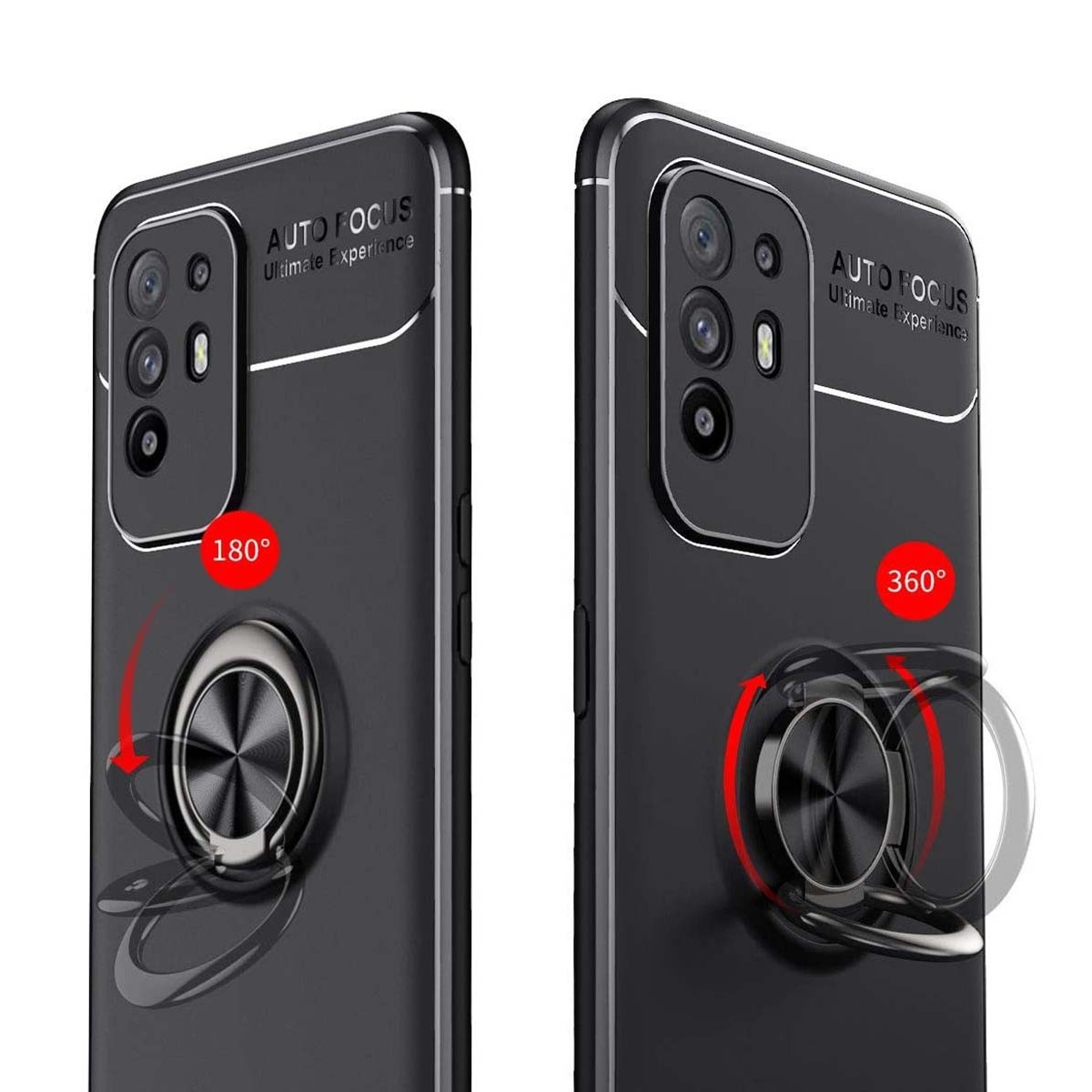 Funda Magnetica Soporte con Anillo Giratorio 360 para Oppo A94 5G Azul