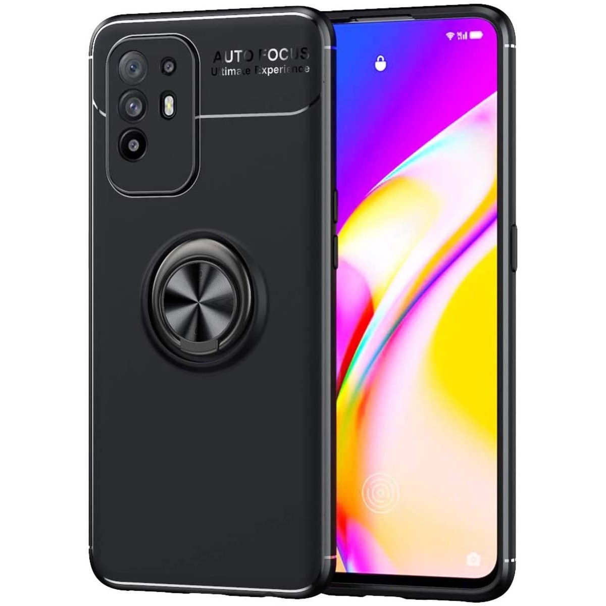 Funda Magnetica Soporte con Anillo Giratorio 360 para Oppo A94 5G Negra