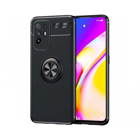 Funda Magnetica Soporte con Anillo Giratorio 360 para Oppo A94 5G Negra
