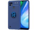Funda Magnetica Soporte con Anillo Giratorio 360 para Realme C21 Azul