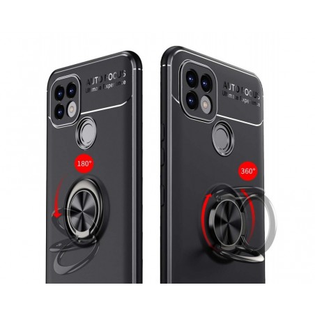 Funda Magnetica Soporte con Anillo Giratorio 360 para Realme C21 Azul