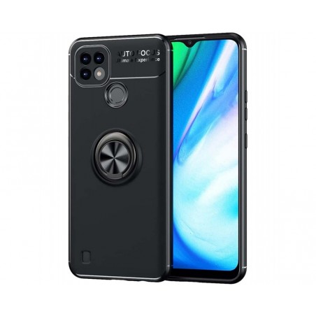 Funda Magnetica Soporte con Anillo Giratorio 360 para Realme C21 Negra