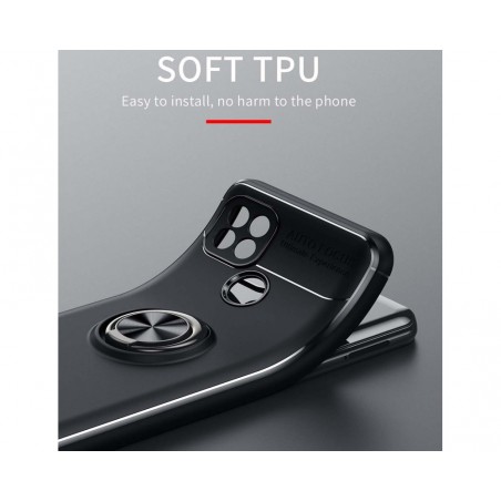 Funda Magnetica Soporte con Anillo Giratorio 360 para Realme C21 Negra